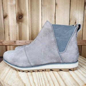 Sorel Harlow Chelsea Boots Womens 9 Brown Suede Pull On Ankle Booties Lug Sole